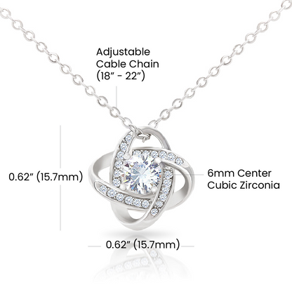 To My Beloved Mom! You are the Best Mother. Love Knot Necklace