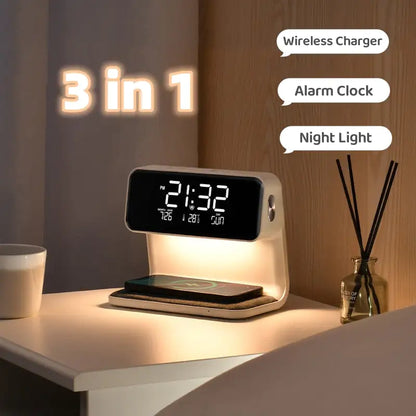 Bedside 3 In 1 LCD screen Alarm Clock